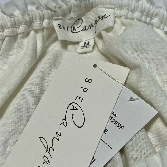 NWT - White Midriff Summer Top by Brea Canyon - Size‎ M - Picture 5 of 8